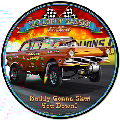 Gallopin' Gasser Metal Sign - 28" Round