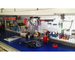 Two 16" x 48" Galvanized Metal Pegboards