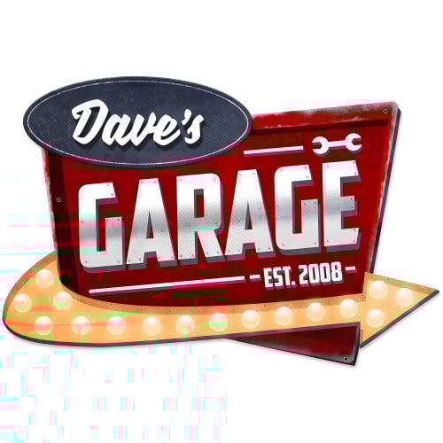 Garage Personalized Metal Sign - 24" x 16"