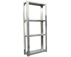 Diamond Plate Shop Rack with Galvanized Steel Shelves