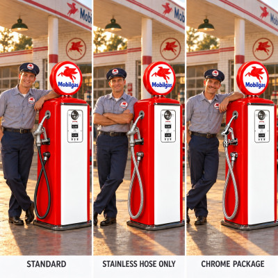 Reproduction Gas Pump Hose and Nozzle Options: From Classic to Chrome
