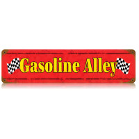 Gasoline Alley Metal Sign - 20" x 5"