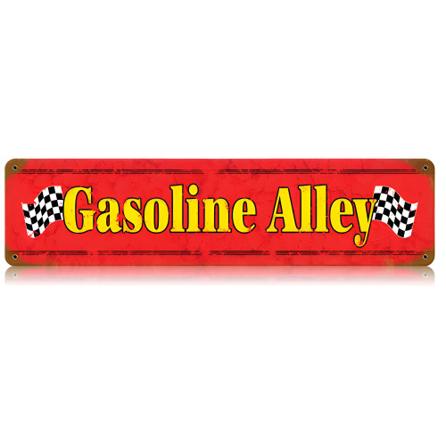 Gasoline Alley Metal Sign - 20" x 5"