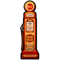 Gas Pump Metal Sign - 7" x 26"