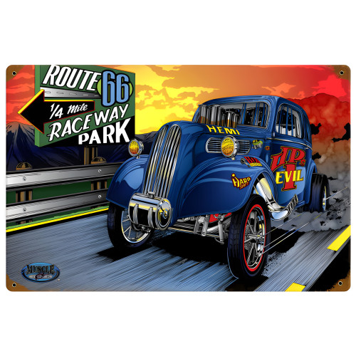 Gasser Evil Metal Sign - 18" x 12"