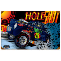 Gasser Hole Shot Metal Sign - 18" x 12"