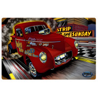 Gasser Willys Truck Metal Sign - 18" x 12"