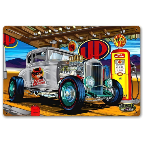 Gas Station Metal Sign - 12" x 18"