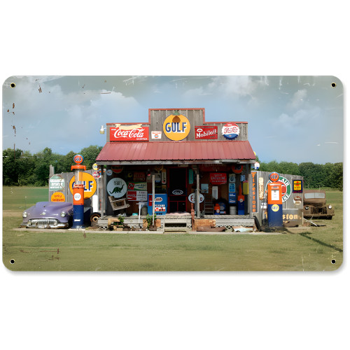Gas Station Sign - 14" x 8"