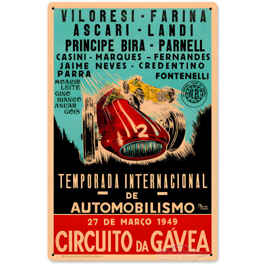 Gavea Circuit Metal Sign - 12" x 18"