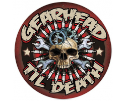 Gearhead Metal Sign - 14" x 14"