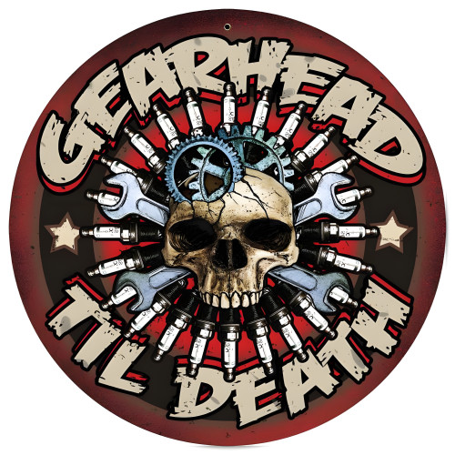 Gearhead Metal Sign - 14" Round