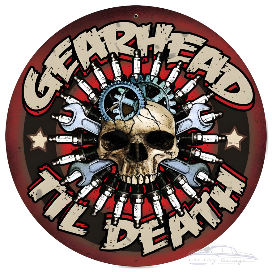 Gearhead Metal Sign - 14" Round