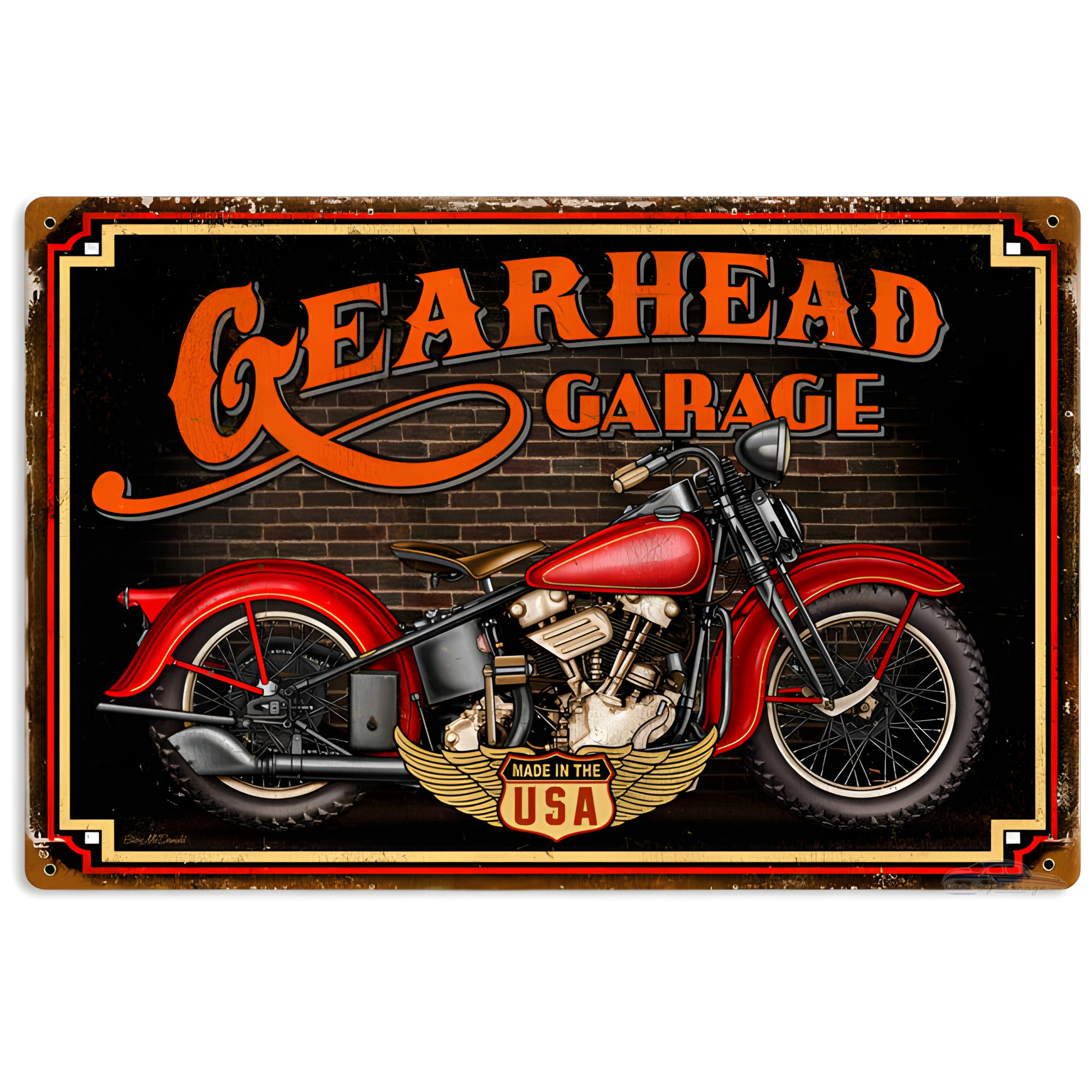 Gear Head Metal Sign - Vintage 18