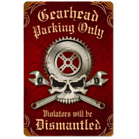 Gearhead Parking Metal Sign - 18" x 12"