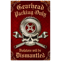 Gearhead Parking Metal Sign - 24" x 36"