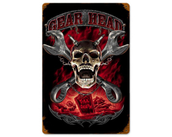 Gearhead Metal Sign - 12" x 18"