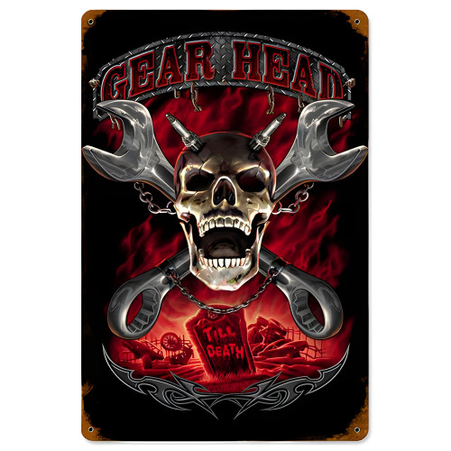 Gearhead Metal Sign - 12" x 18"