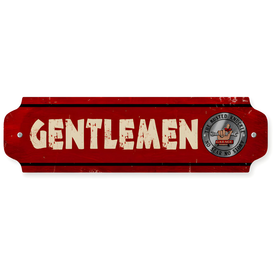 Gentlemen Metal Sign - 12" x 3"