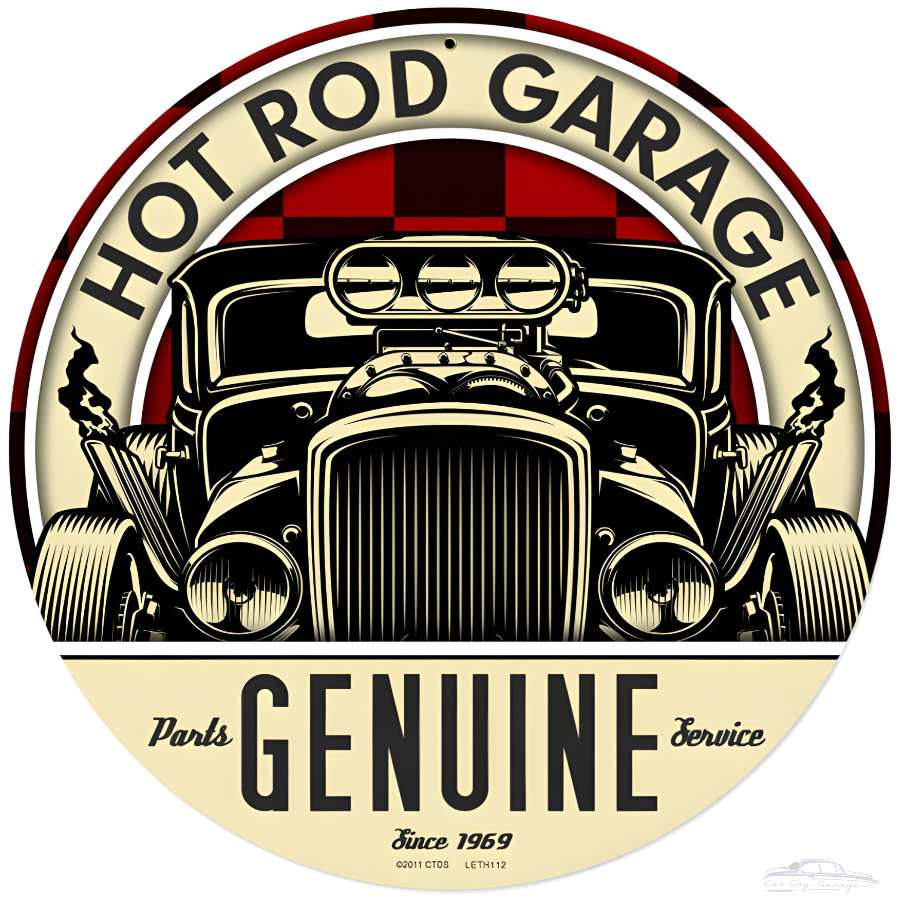 Genuine Hot Rod Metal Sign 14" Round, Made in USA, Durable