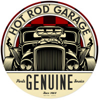 Genuine Hot Rod Metal Sign - 14" Round