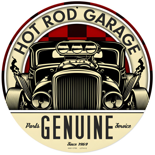 Genuine Hot Rod Metal Sign - 14" Round
