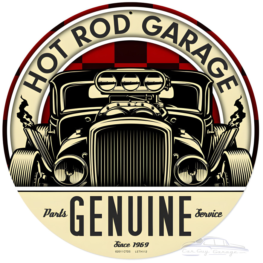 Genuine Hot Rod Metal Sign - 14" Round