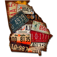 Georgia License Plates Metal Sign - 10" x 12"
