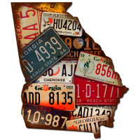 Georgia License Plates Metal Sign - 17" x 20"