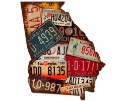 Georgia License Plates Metal Sign - 17" x 20"