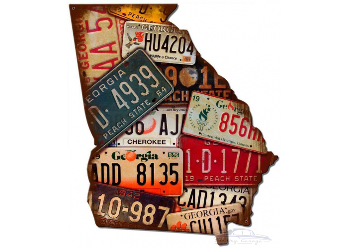Georgia License Plates Metal Sign - 17" x 20"