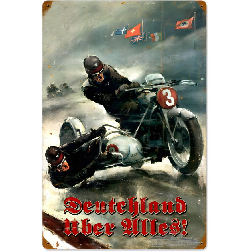 German Motorcycle Metal Sign - 16" x 24"