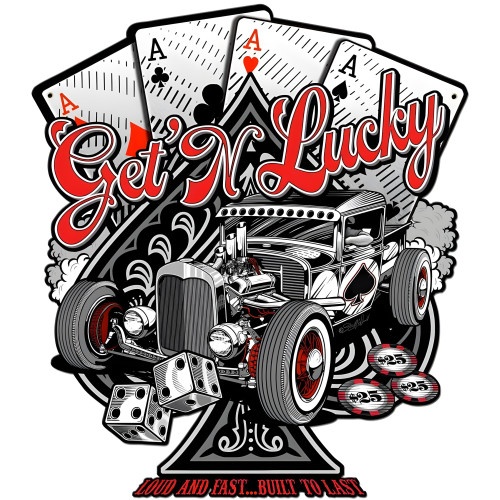 Get N Lucky Metal Sign - 24" x 27"