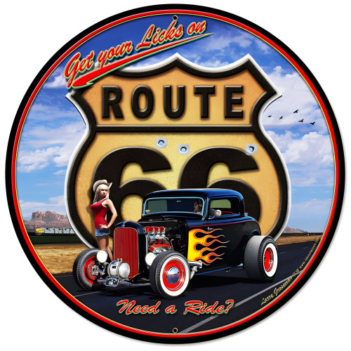 Get Your Licks Metal Sign - 28" Round