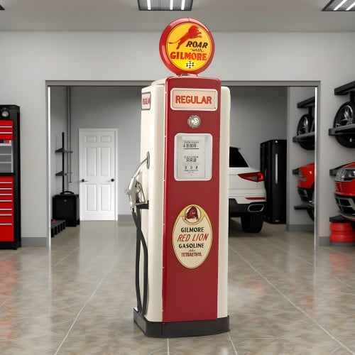 Gilmore Red Lion Lighted Replica Wayne 70 Gas Pump - 90" Tall x 30" Wide x 18" Deep