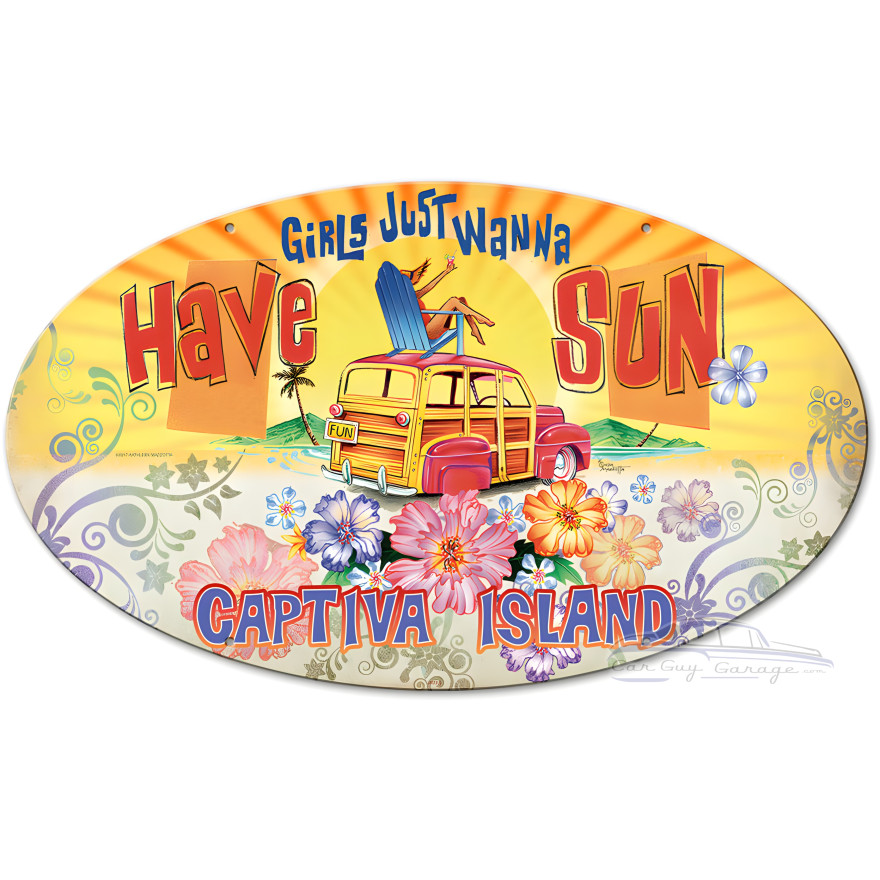 Girls Wanna Sun Metal Sign - 24" x 14"