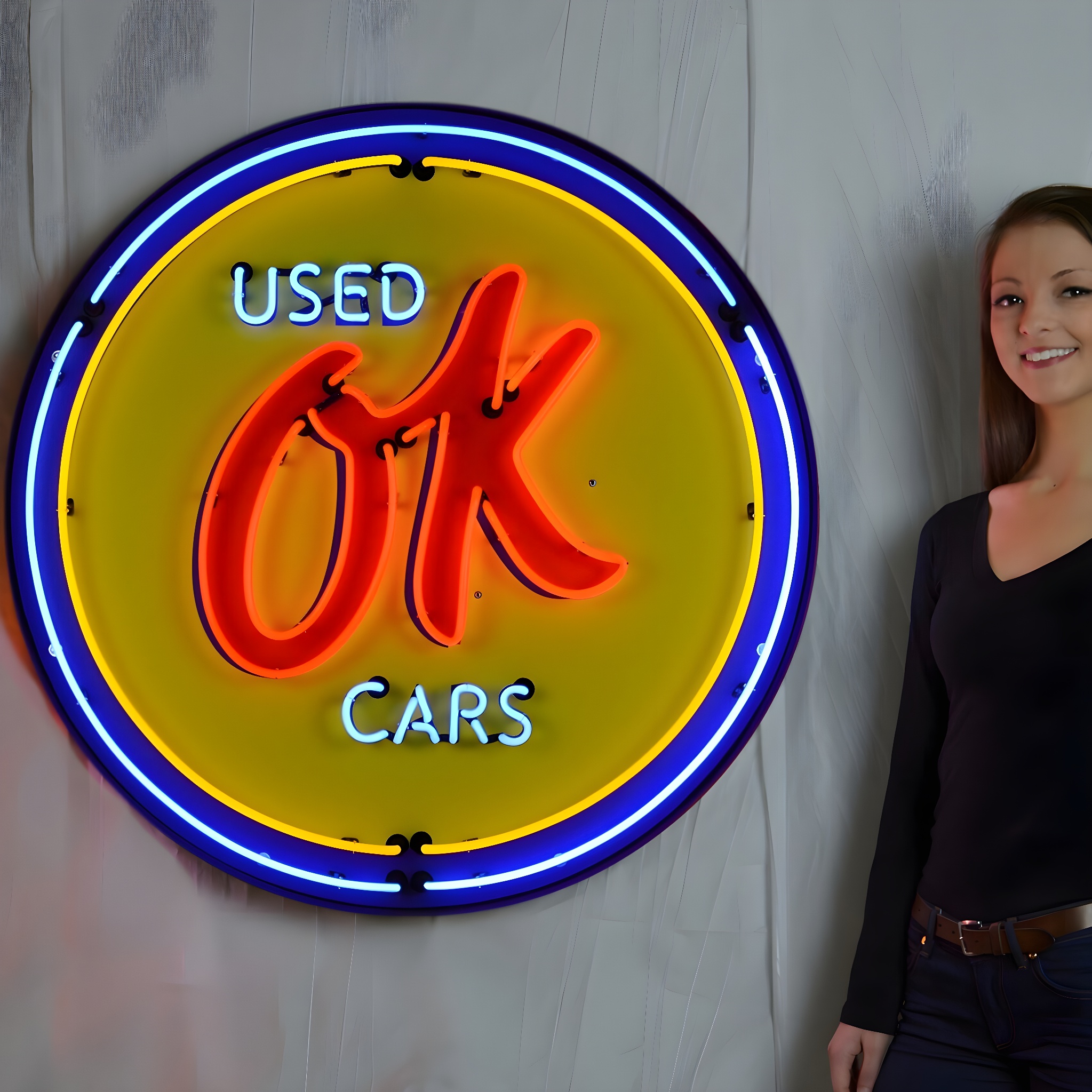 OK Used Cars General Motors Neon Sign - 36