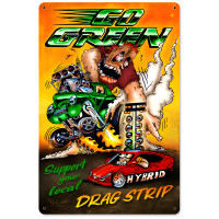 Go Green Metal Sign - 12" x 18"