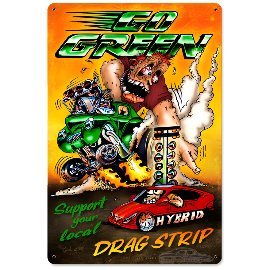 Go Green Metal Sign - 12" x 18"