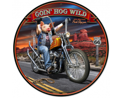 Goin' Hog Wild Metal Sign - 14" x 14"