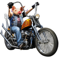 Goin' Hog Wild Metal Sign - 20" x 19"
