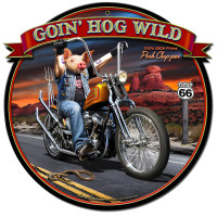 Goin' Hog Wild Metal Sign - 17" x 17"