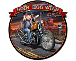 Goin' Hog Wild Metal Sign - 17" x 17"