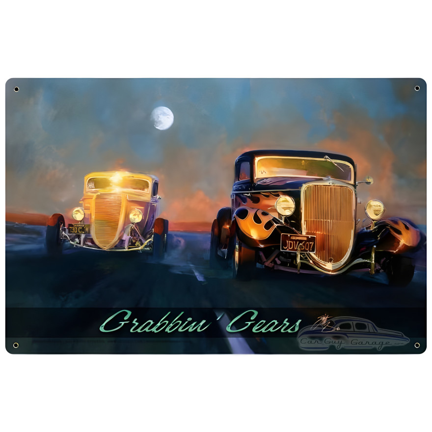 Grabbin Gears Metal Sign - 18" x 12"