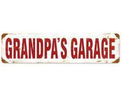 Grandpa's Garage Metal Sign - 5" x 20"