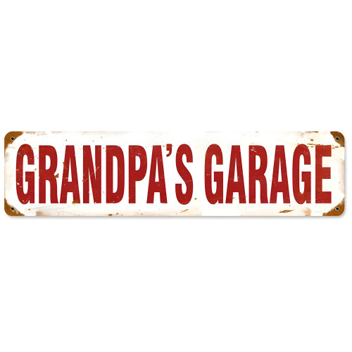 Grandpa's Garage Metal Sign - 5" x 20"