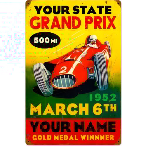 Grand Prix Metal Sign - 16" x 24"