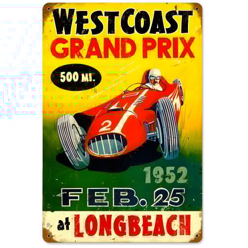 Grand Prix Metal Sign - 18" x 12"