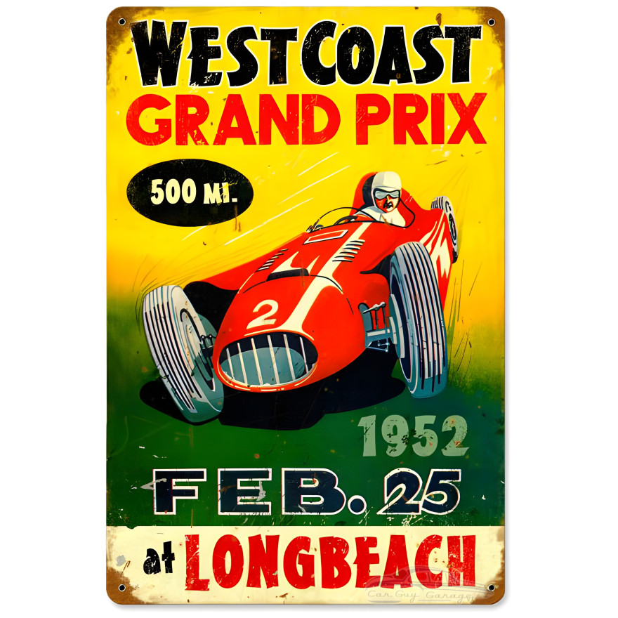 Grand Prix Metal Sign - 18" x 12"