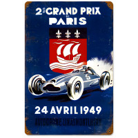 Grand Prix Paris Metal Sign - 18" x 12"